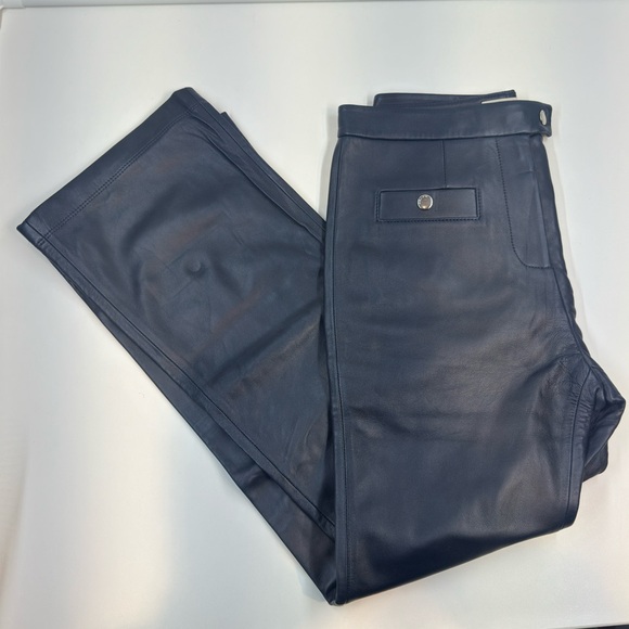 Coach Leather Pants Navy Blue - Picture 4 of 6